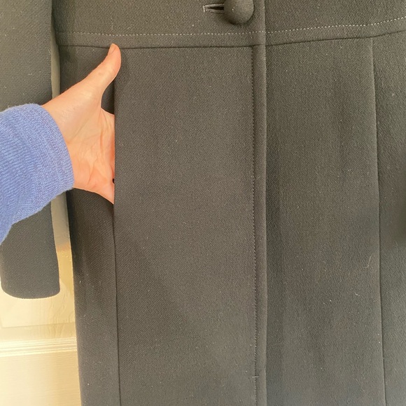 J Crew Day Coat Wool Black Mid Length Minimalist Classic Feminine Button Size 0 - Picture 8 of 16